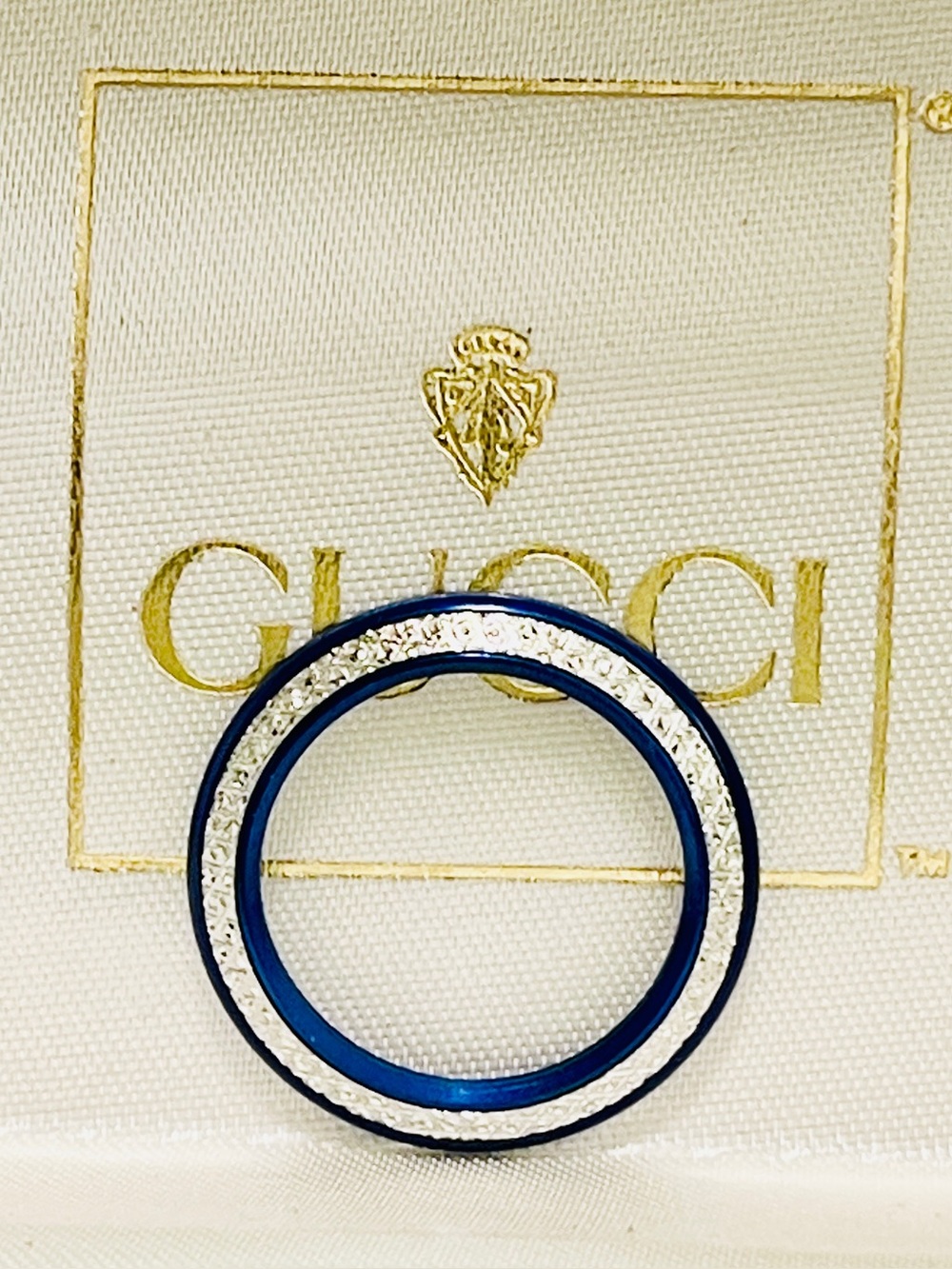 Gucci BLUE Diamond Cut Bezel for the vintage changeable bezel watch